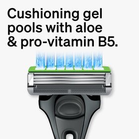 schick razor in use on cheek demonstrating gentle shave and reduced irritation