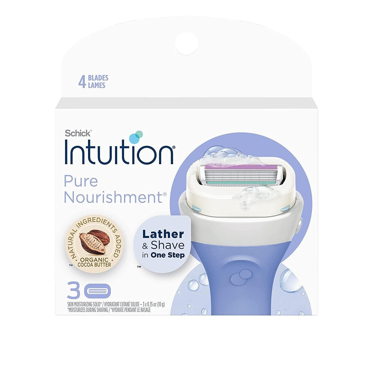 Schick Intuition close-up of cartridge highlighting smooth glide and comfort