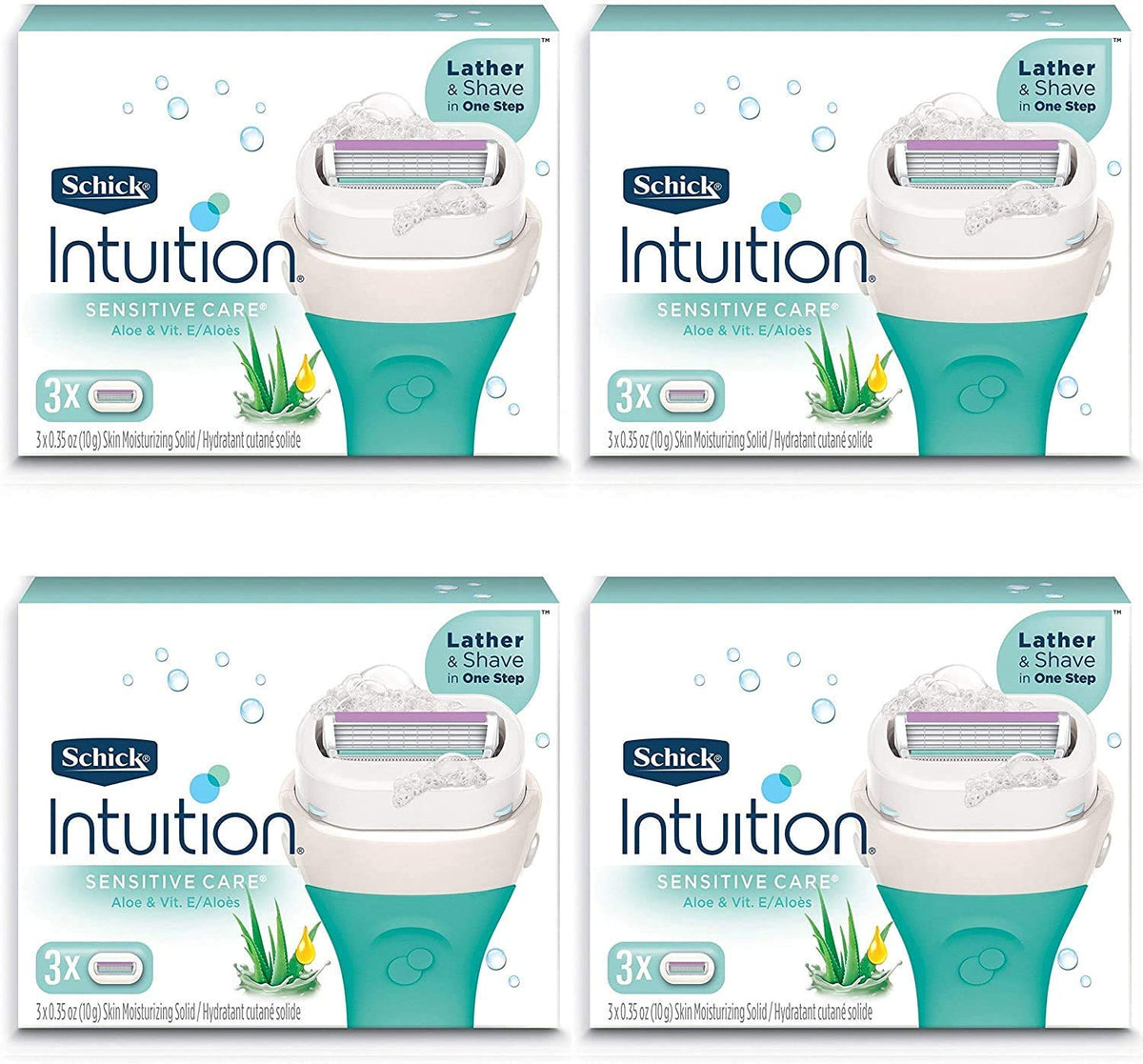 Schick Intuition moisturizing bar closeup with coconut milk and almond oil conditioning