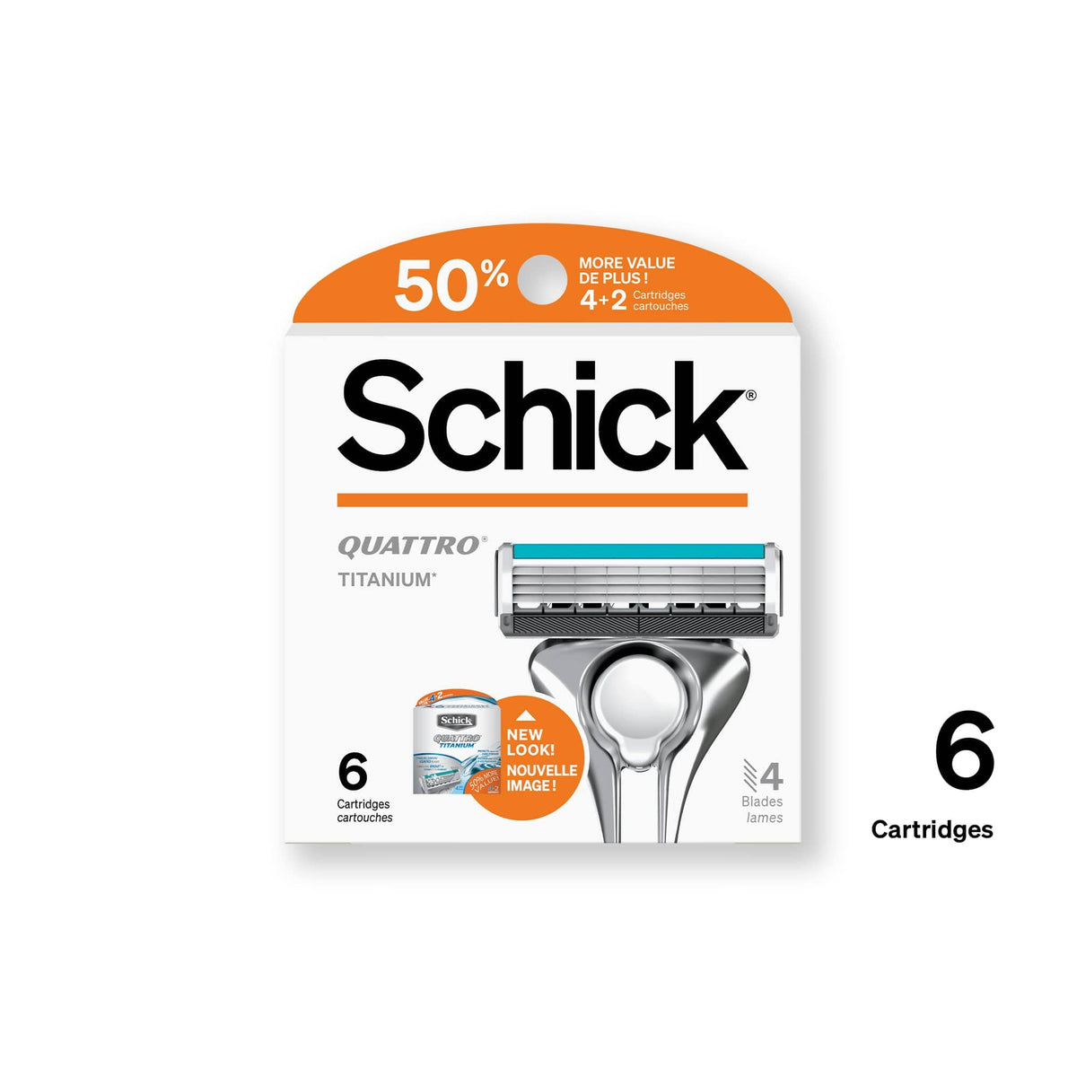 Schick cartridge in use on jawline illustrating comfortable glide and consistent shave