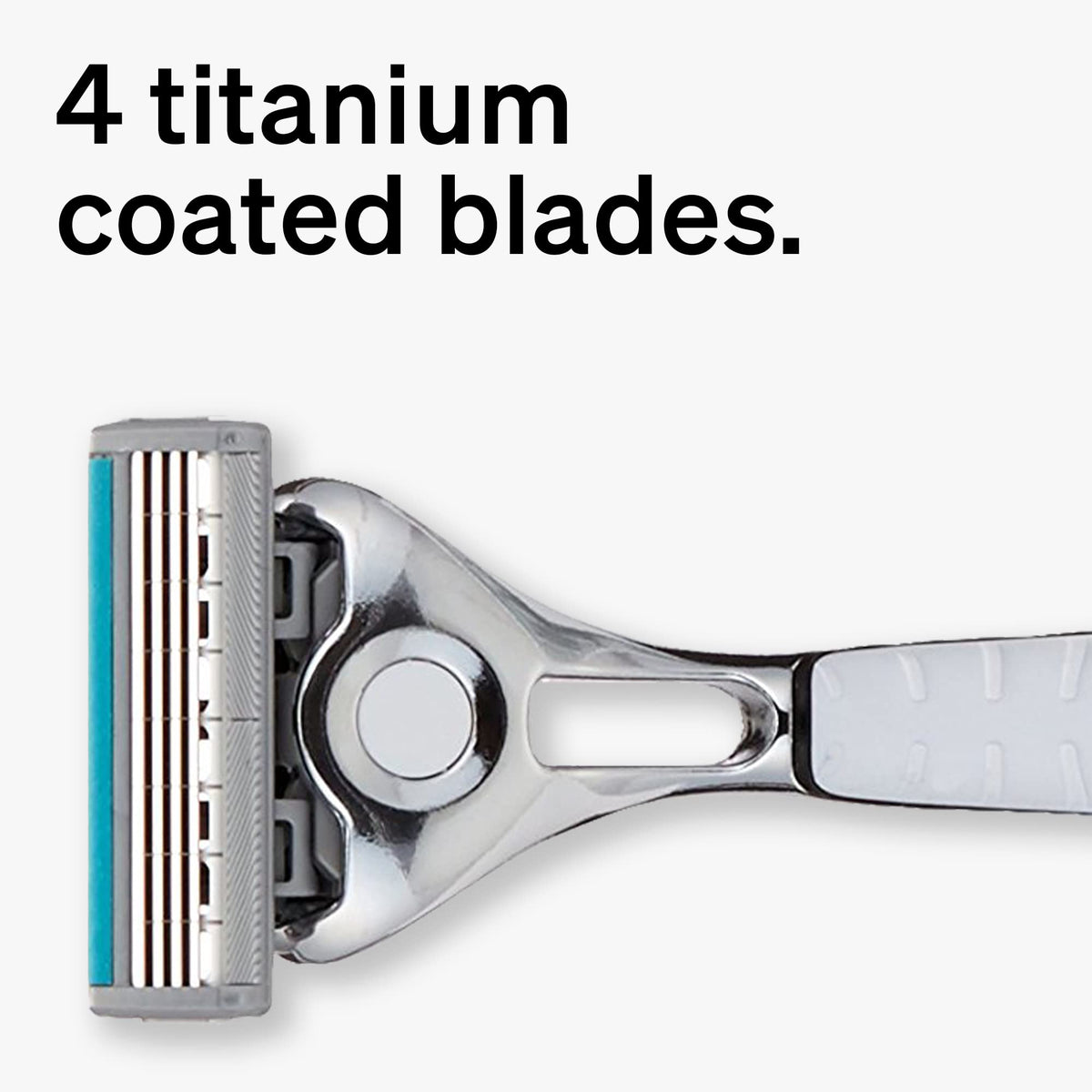 Schick view of lubricating strip with Aloe Vitamin E B5 emphasizing smoother glide