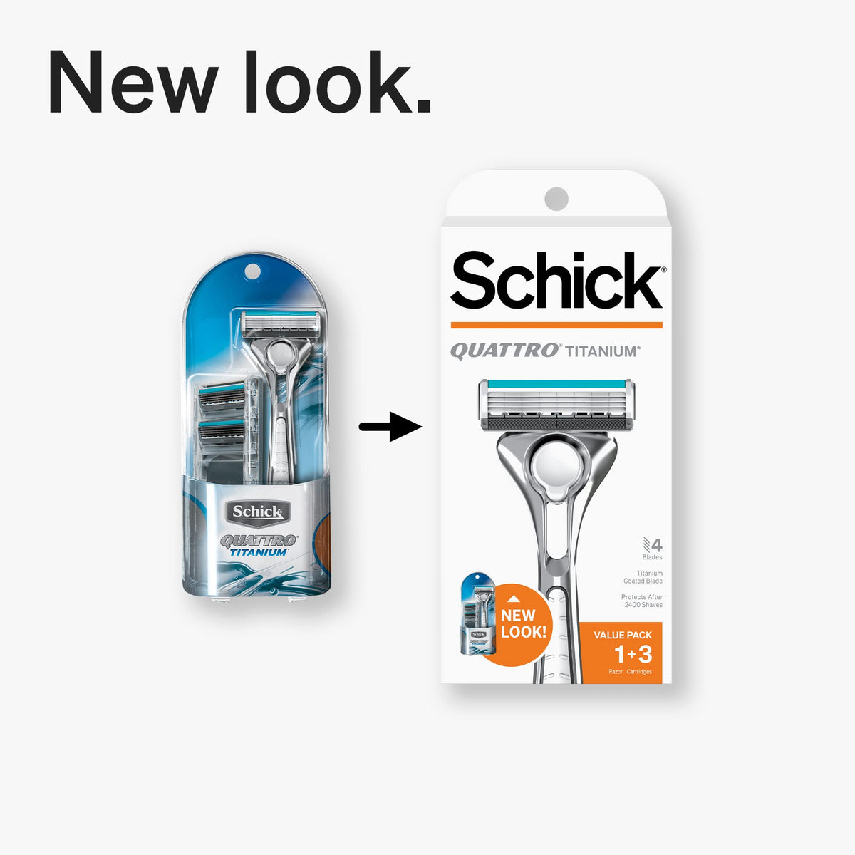Schick Quattro titanium-coated blades close-up for durable sharpness