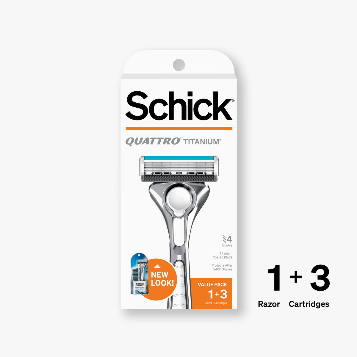 Schick Quattro razor in hand demonstrating easy maneuverability