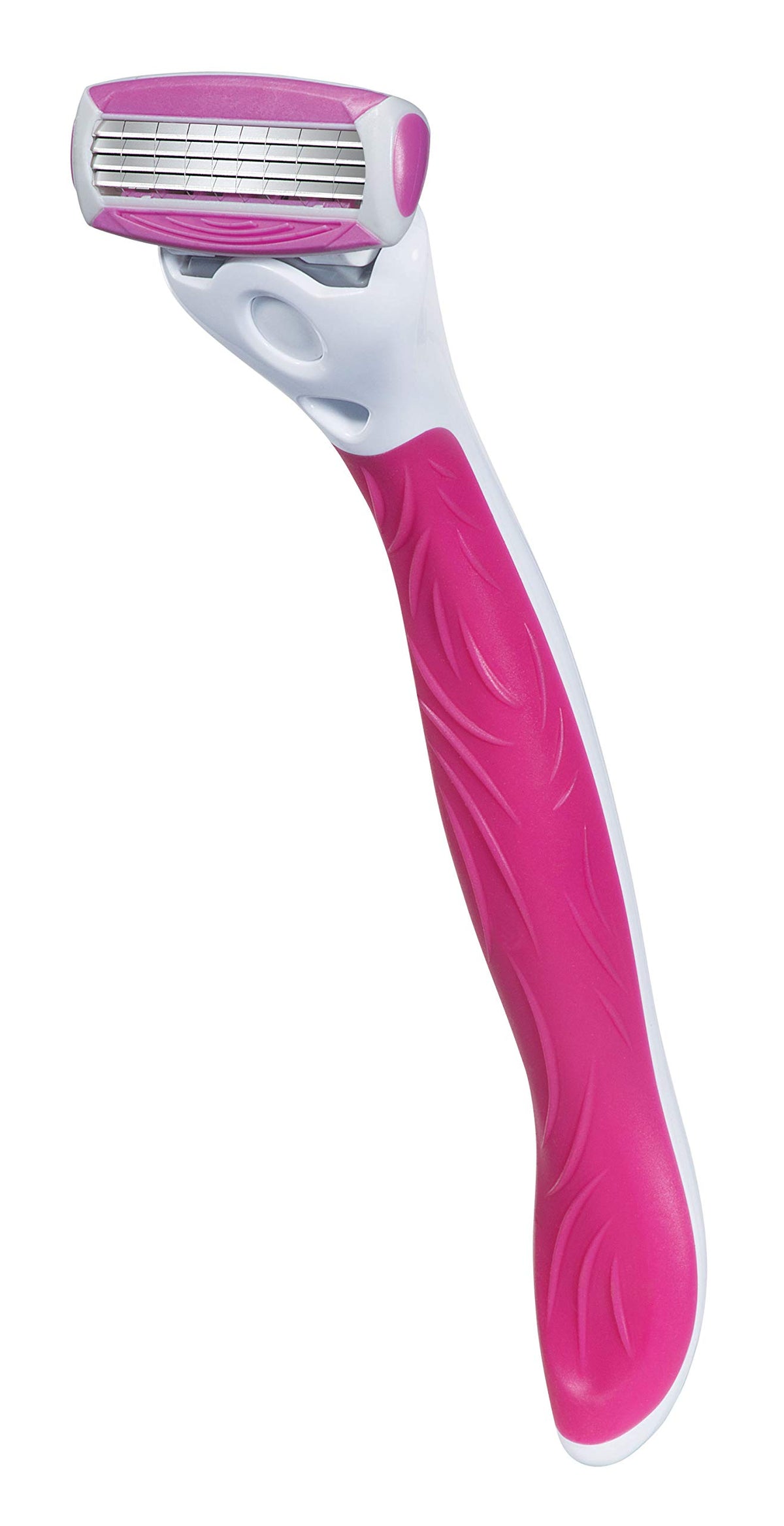Schick Quattro Womens cartridge attached to handle showing secure fit and ergonomic grip
