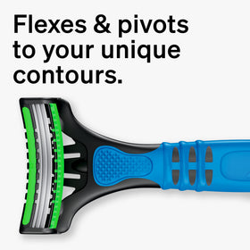 Schick Xtreme 3 triple blades close-up for smoother, closer shaving