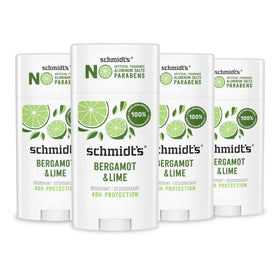 Schmidt's front packaging showing four sticks and bright citrus branding, promotes natural freshness