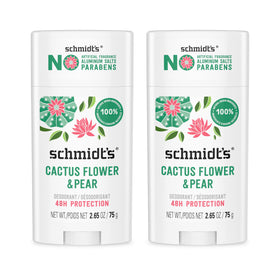 Schmidt's front packaging showing two sticks and natural benefits