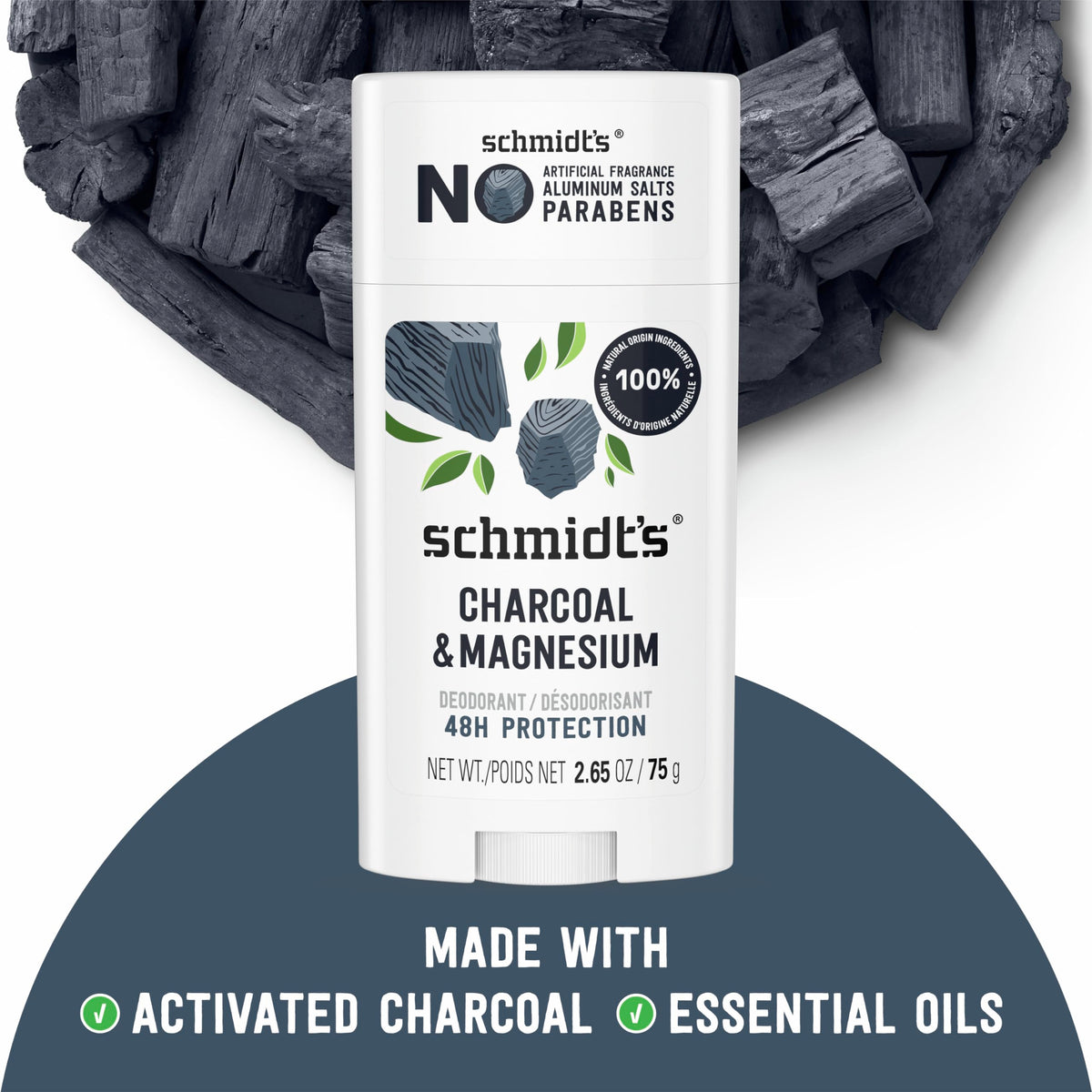 Schmidt's back label with ingredients list and vegan cruelty-free seals