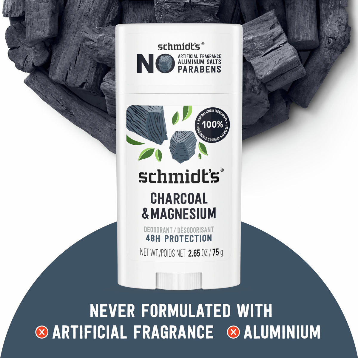 Schmidt's deodorant texture close-up displaying smooth, non-greasy finish