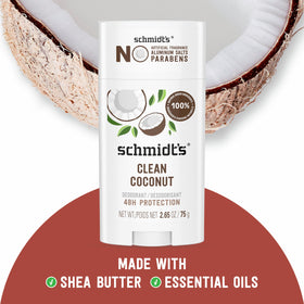 Schmidt's ingredient list close-up highlighting natural components