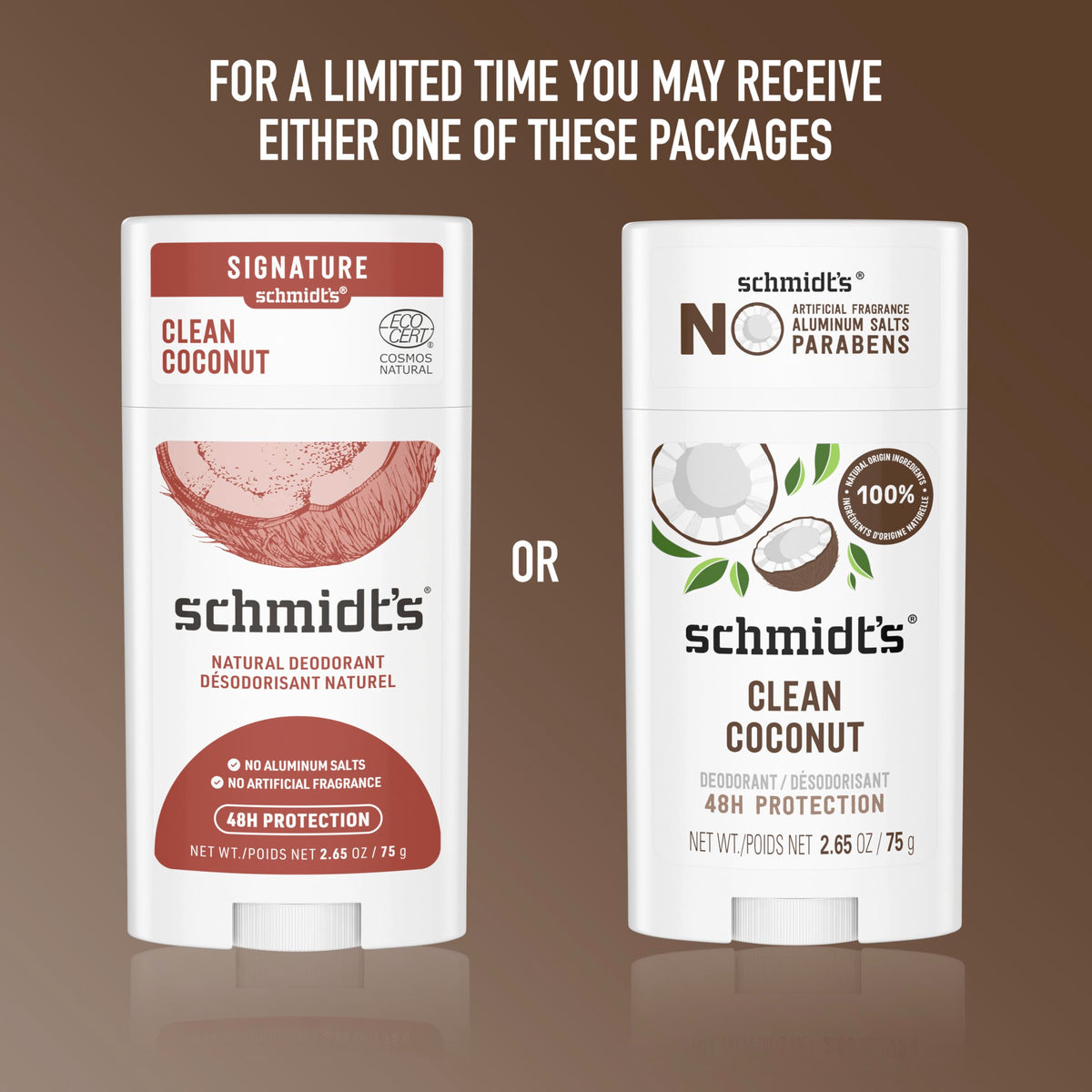 Schmidt's stick beside a phone to show compact 2.65 oz size