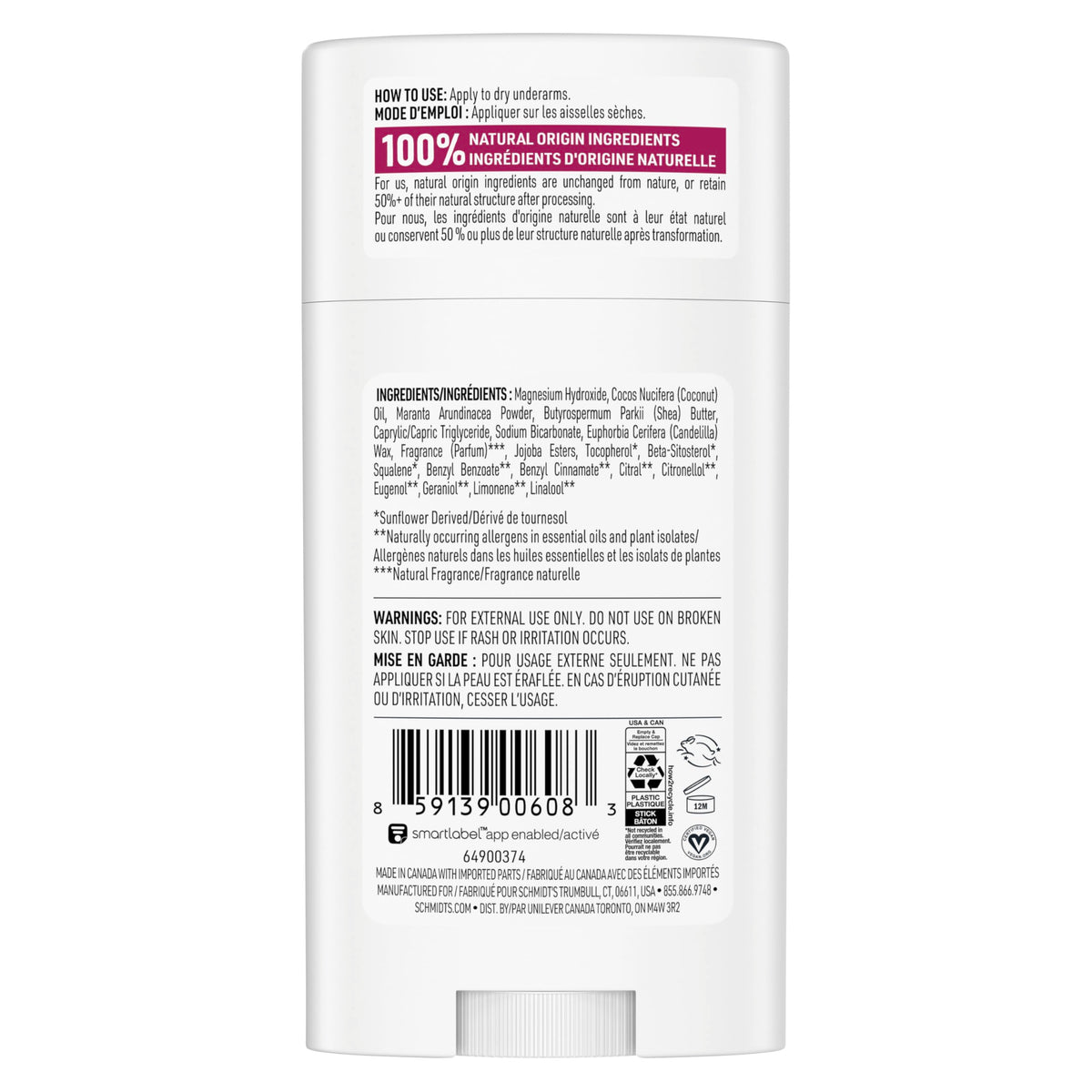 Schmidt's open stick texture illustrating smooth, non-greasy glide