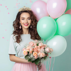 Schmoopy tiara held in hand showing scale and wearable size