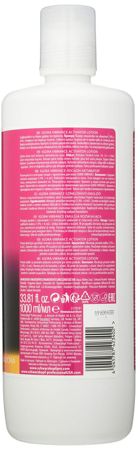 Schwarzkopf activating lotion texture close-up highlighting thickened formula for precise application