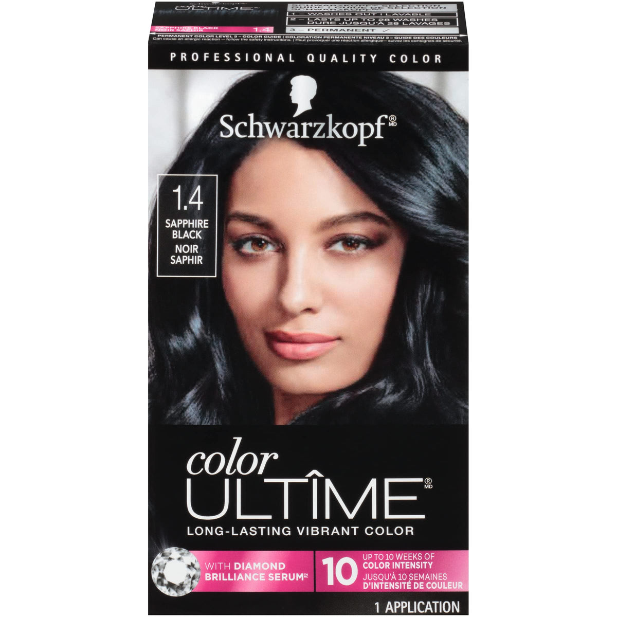 Schwarzkopf front packaging showing product and shade, conveys professional results