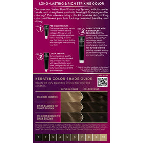Before and after hair photo using Schwarzkopf showing deeper espresso tone and shine