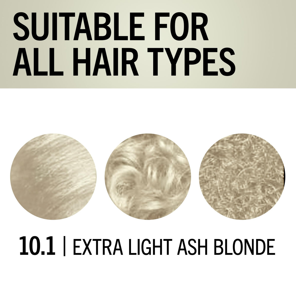 Schwarzkopf hair strand close-up showing cool ash blonde tone and shine benefit
