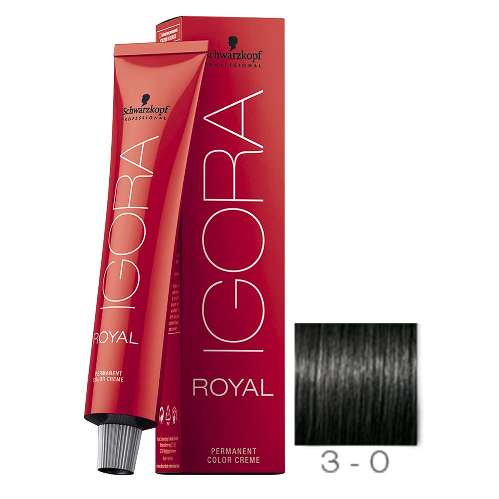 Schwarzkopf Professional Igora Royal 3-0 creamy texture close-up demonstrating smooth application and pigment strength