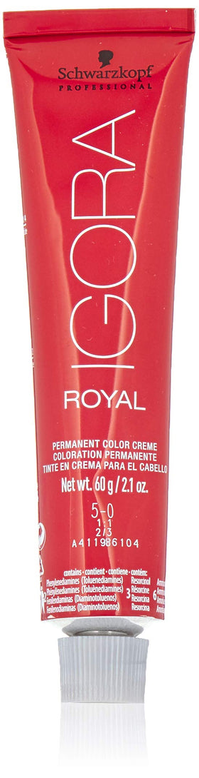 Schwarzkopf Igora Royal 5-0 front packaging showing product identity and professional quality
