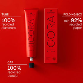 Schwarzkopf Professional IGORA ROYAL 8-46 applied by stylist in salon demonstrating professional finish