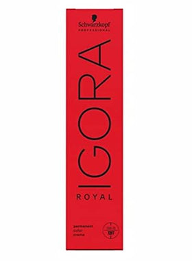 Schwarzkopf Igora Royal copper swatch on a pre-lightened strand showing intense, even pigment