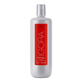 Schwarzkopf Igora Royal developer oil being poured, smooth texture for even color application