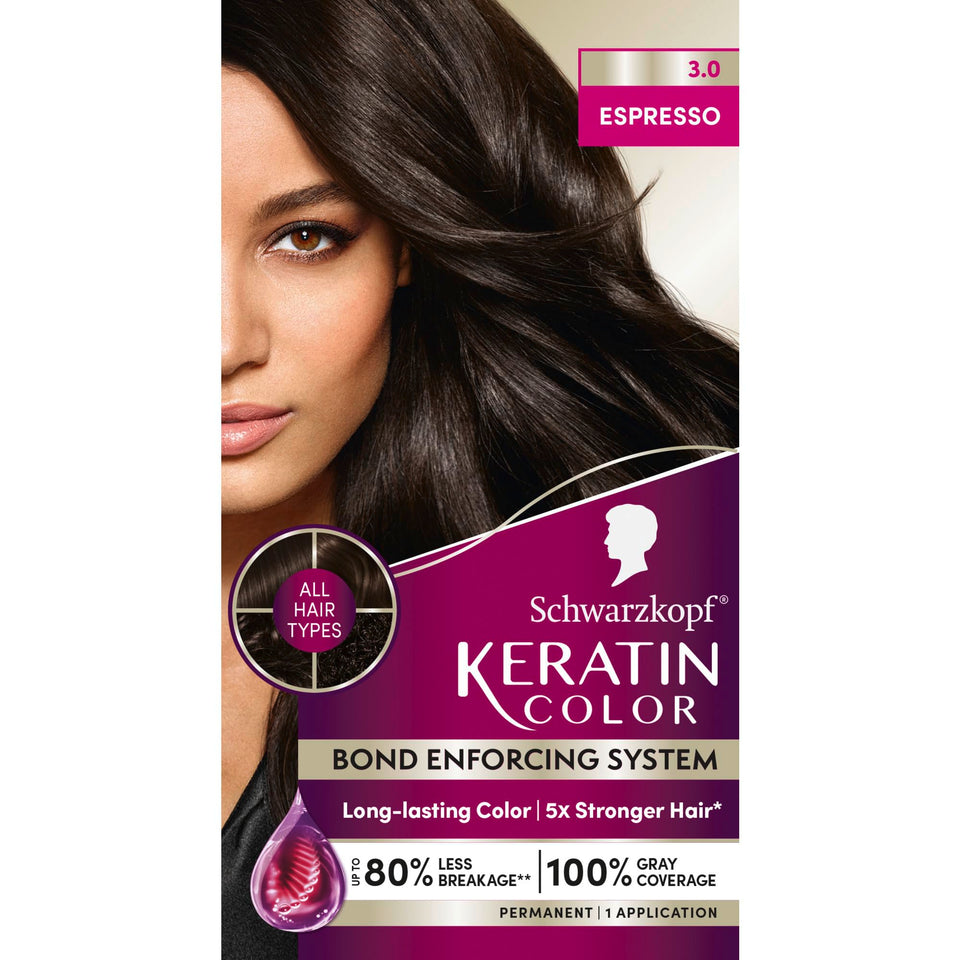 Schwarzkopf front packaging showing 3.0 Espresso and professional bond system benefits