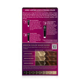 Applying Schwarzkopf Keratin Color medium auburn, precise salon-style results