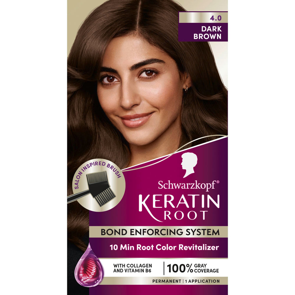 Schwarzkopf kit front packaging showing contents for quick root touch-up benefit