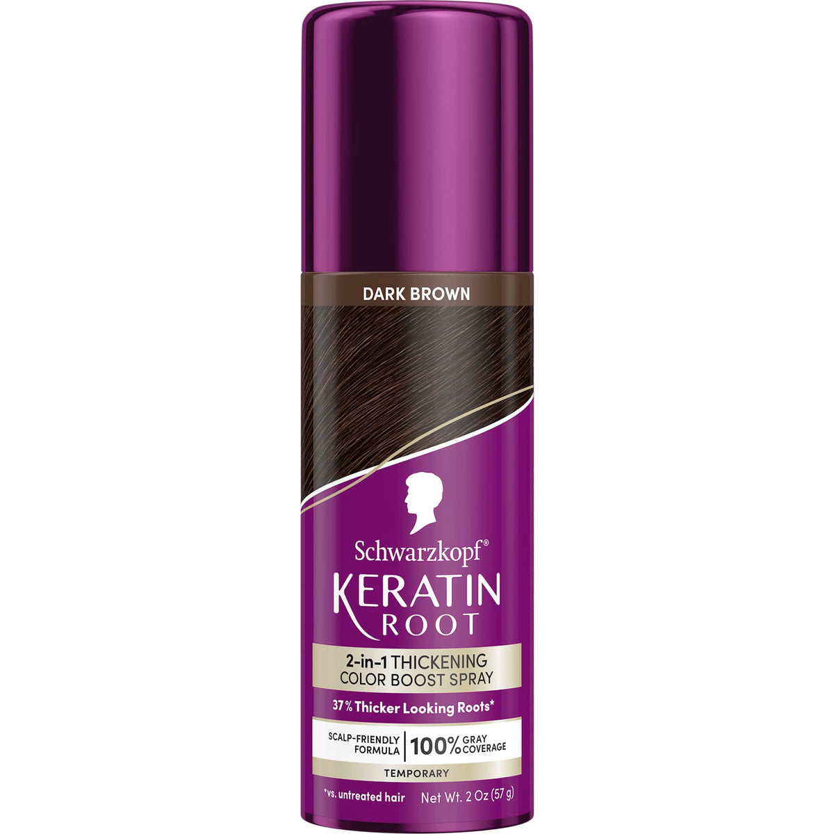 Schwarzkopf front packaging showing dark brown root spray and benefits