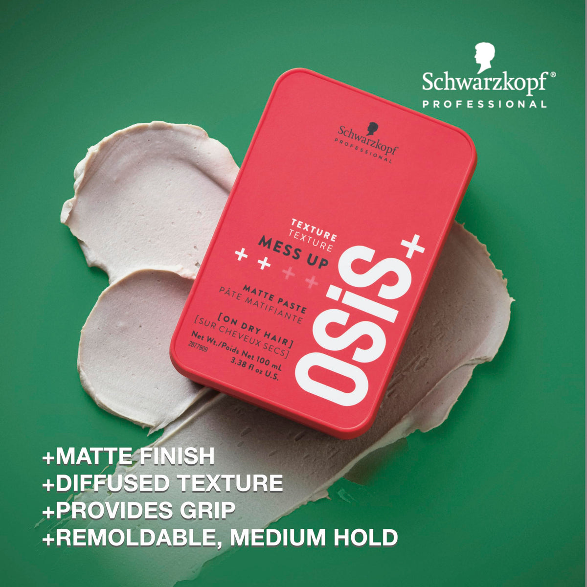 Schwarzkopf OSiS+ close-up of paste texture showing workable matte grip