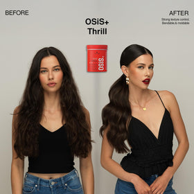 Schwarzkopf Professional OSiS+ size comparison in hand to show 3.38 oz portability and professional quantity