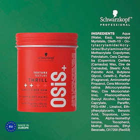 Schwarzkopf Professional OSiS+ finished side profile showing textured, separated hair and natural shine benefit