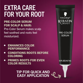 Schwarzkopf pre-color serum bottle close-up conditioning scalp for even color