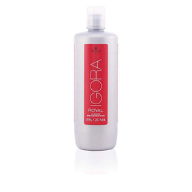 Pouring Schwarzkopf ROYAL IGORA ACTIV oil developer to show smooth texture and easy mixing