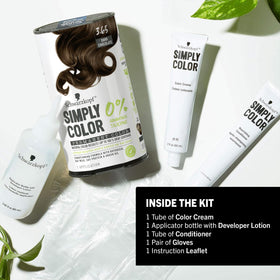 Recyclable packaging label on Schwarzkopf Simply Color box promoting sustainability