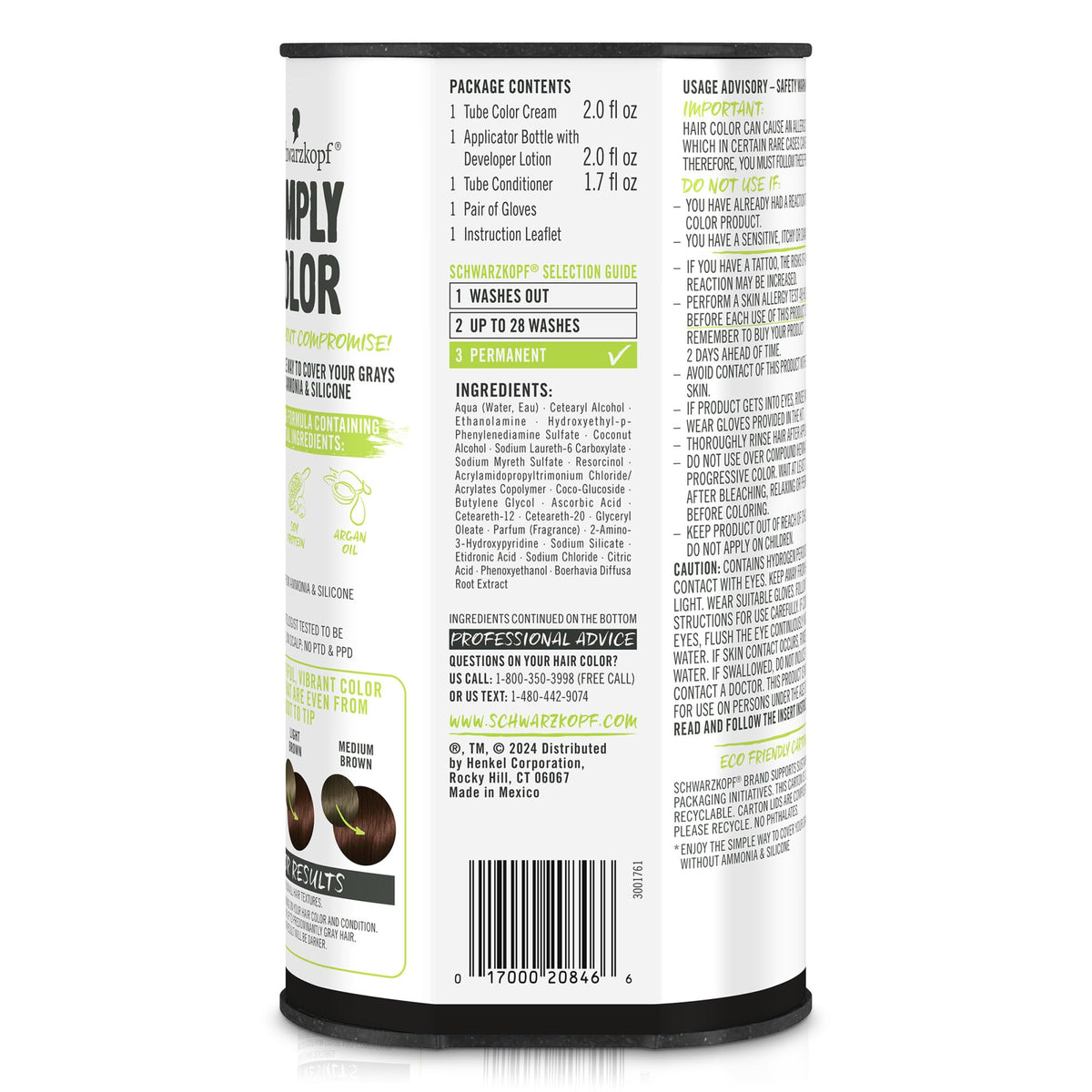 Schwarzkopf product beside a hand for size and usage context