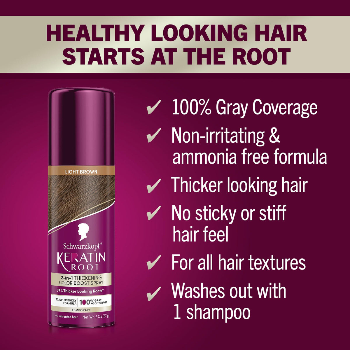Schwarzkopf texture view on light brown roots demonstrating natural-looking finish