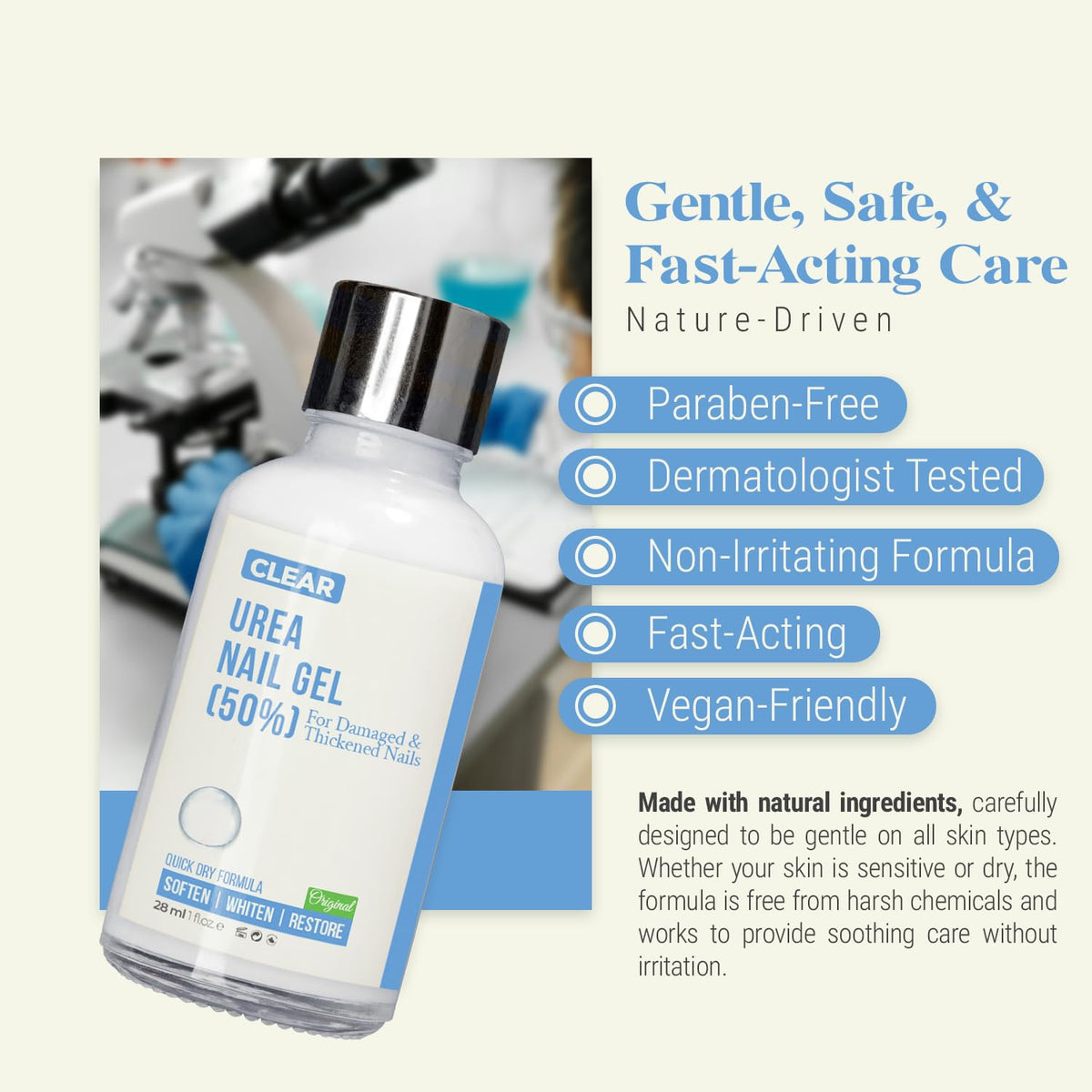 Scientific Solutions Global brush applicator close-up for precise, mess-free nail application