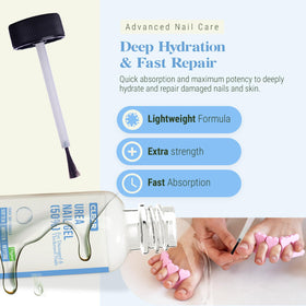 Scientific Solutions Global applying gel to toenail illustrating easy at-home nail care