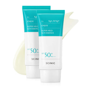 SCINIC front packaging showing SPF50+ protection and lightweight benefit