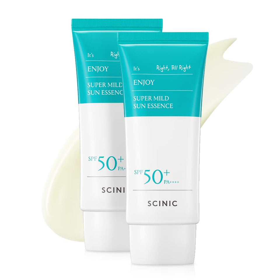 SCINIC front packaging showing SPF50+ protection and lightweight benefit