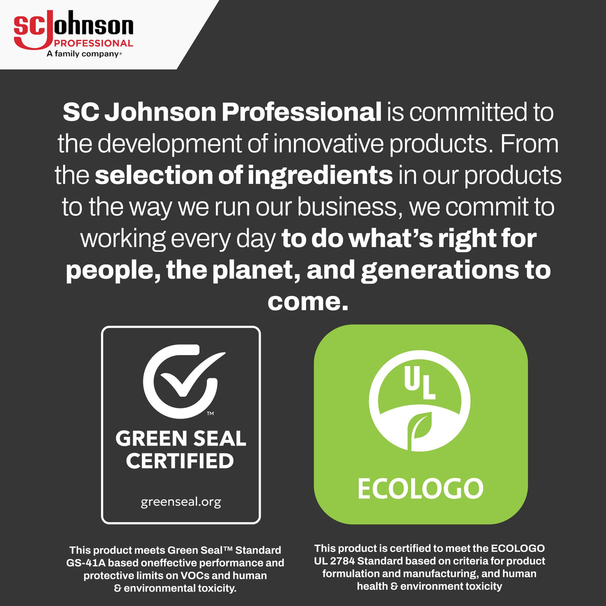 SC Johnson Professional cartridge beside hand showing 1 L scale for inventory planning