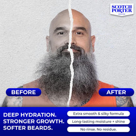 Scotch Porter applied to damp beard demonstrating easier combing