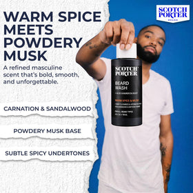 Scotch Porter bottle beside spices representing warm-spice fragrance notes