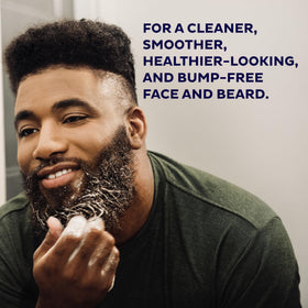 Scotch Porter foam in palms demonstrating creamy lather for effective beard cleansing benefit