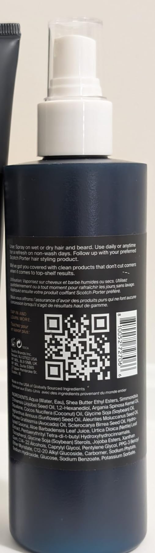 Scotch Porter size scale next to everyday items showing the compact 8oz bottle