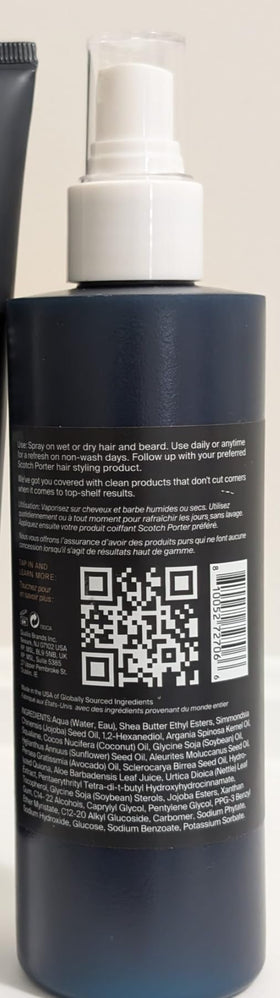 Scotch Porter size scale next to everyday items showing the compact 8oz bottle