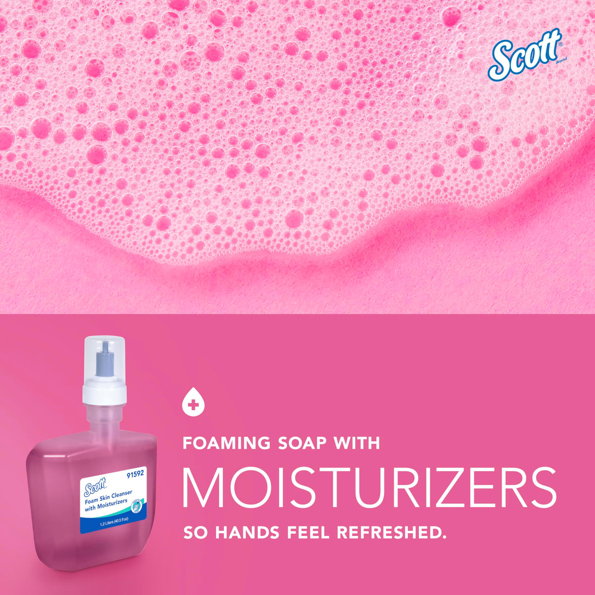 Scott Professional cassette installed in automatic dispenser demonstrating hands‑free hygiene