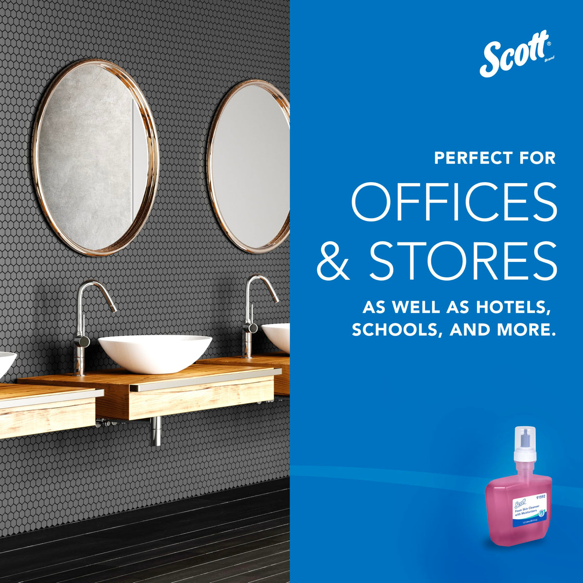 Scott Professional restroom scene with dispenser giving a clean, welcoming washroom image